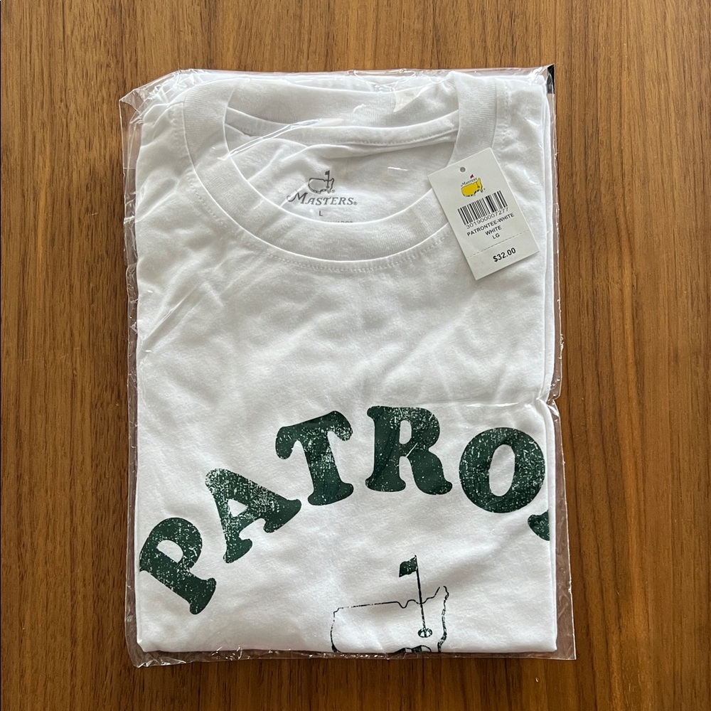 Masters White Tee with Green Graphic